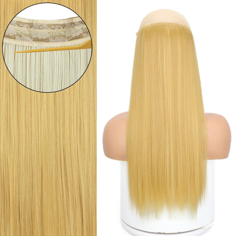 MERISIHAIR Lange glatte schwarze Haarverlängerungen für Frauen ohne Clips, Kunstfaser, natürliche Alltagskleidung, Cosplay-Haarteil, glattes Haar