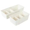 AllBright Expandable Storage Box with Adjustable Organizer Dividers, Tray, Stationery, Kitchen, 2-Pack (Large Size)