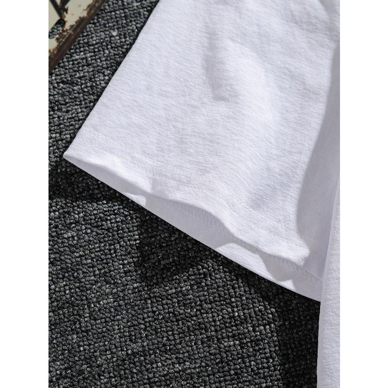 Pánské ležérní tričko "Evropské velikosti Stále si hraje s kostkami" - Měkký polyester, Geometrický potisk, Kulatý výstřih, Lze prát v pračce