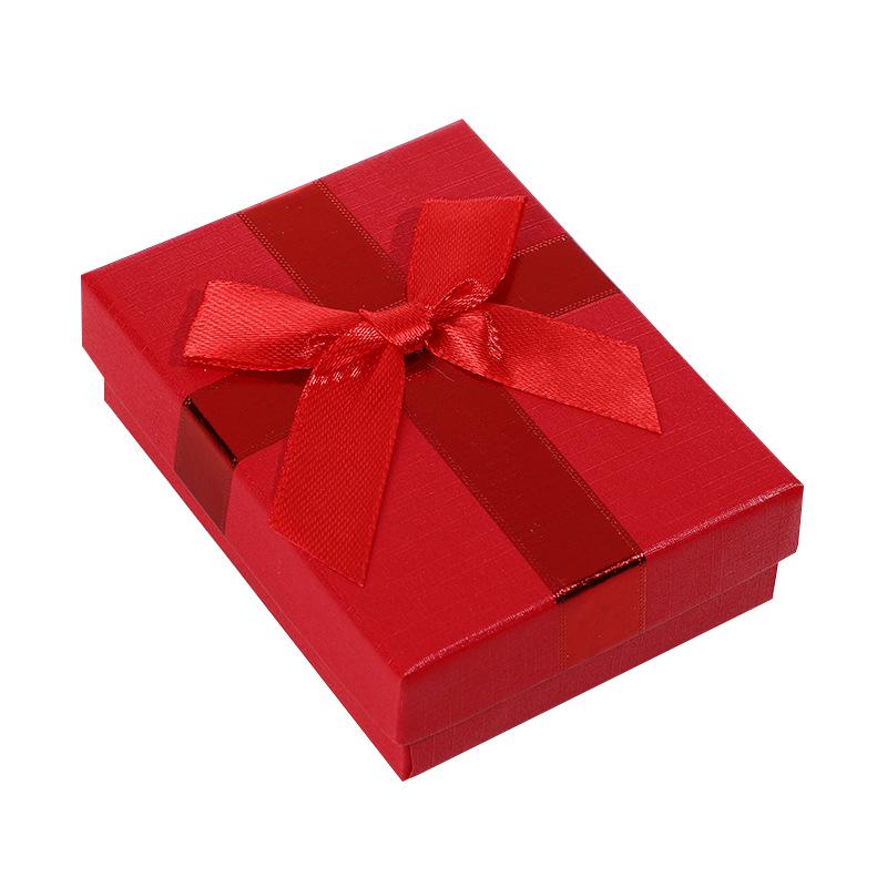 Scatola Regalo Piazze Qixi con Coperchio e Nastro a Fiocco per Conservare Gioielli