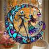 MINISO 2D Plane, Christmas Eve Horror Festival Sun Catcher - Brightly Colored Jack Skylington and Shalyacry Design Wall Art for Home