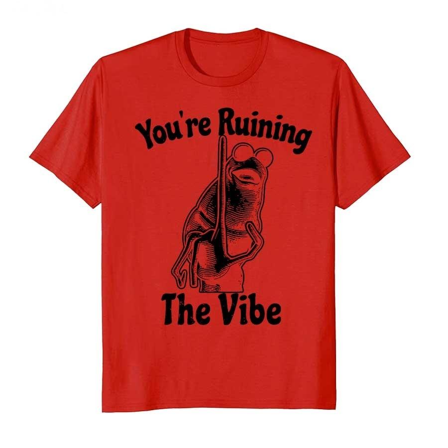 New SpringSummer Youre Ruining The Vibe Funny Marcus The Worm Meme Printed Cotton Tshirt Fashion Casual Short Sleeve Tshirt