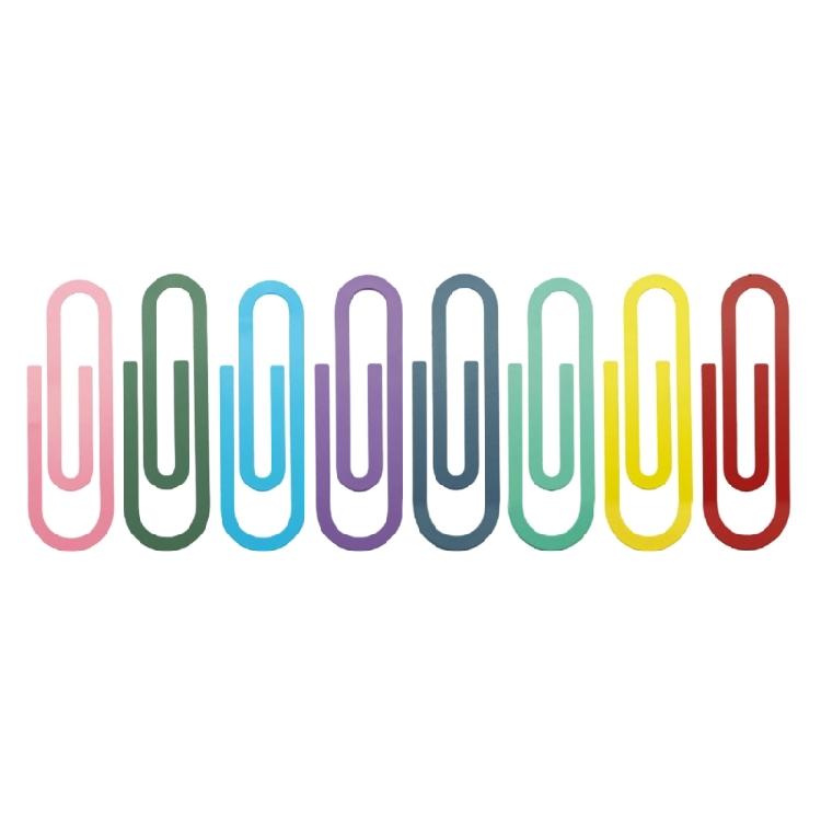 

8 Unit Oversized Pastel Paper Fasteners Smooth Metal Clips Multipurpose Helpers 100mm