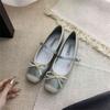 Fashion IPPEUM Women Ballet Flats Satin Square Toe Ballerinas Zapatos Mujer Mary Janes Shoes For Women