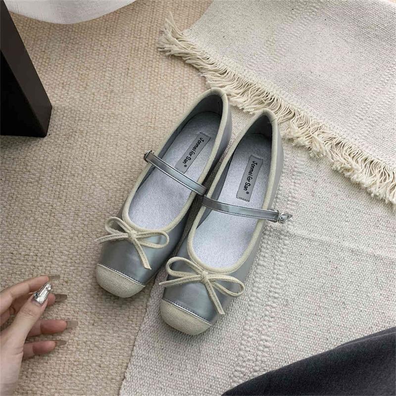 Fashion IPPEUM Women Ballet Flats Satin Square Toe Ballerinas Zapatos Mujer Mary Janes Shoes For Women