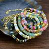 Natural Stone Colorful Mix-Gemstones Beaded Bracelet Bohemian Women's Sweet and Cute Summer Vacation Handmade Jewelry