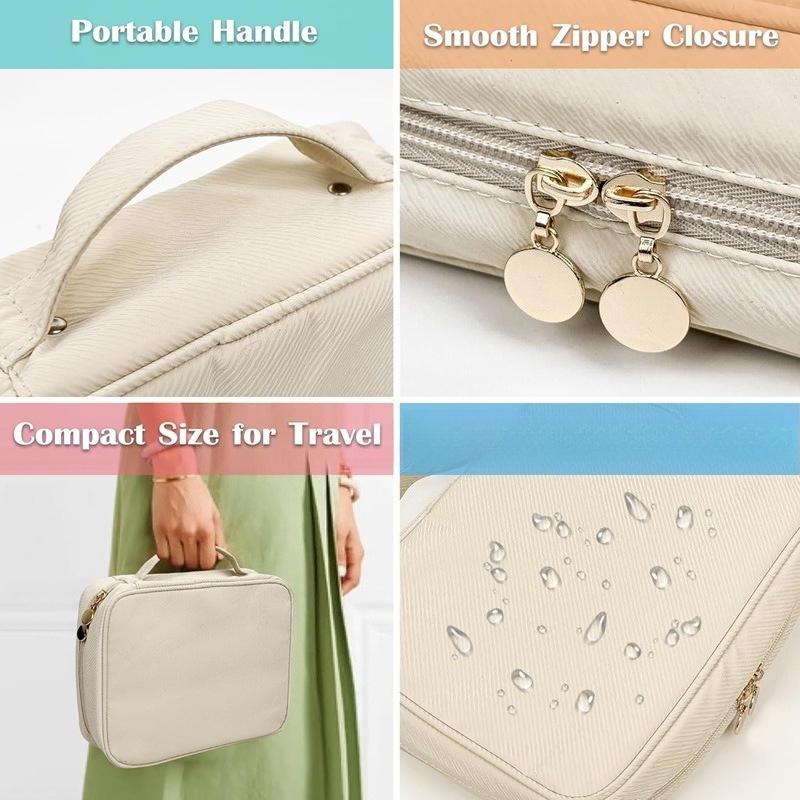 Foldable Jewelry Storage Organizer Bag Travel Jewelry Case Transparent Pouches for Necklaces, Bracelets Rings Watches Travel Use