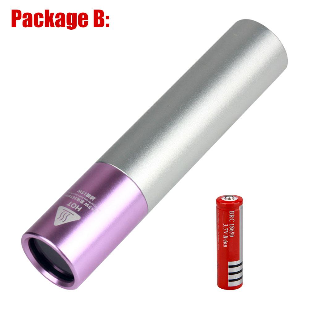 D5 365nm ultraviolet uv flashlight Purple light flashlight cat moss detection fluorescent agent purple light banknote detection