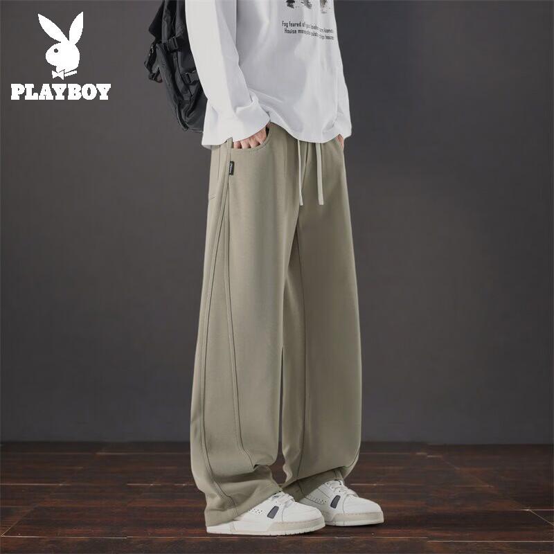 Playboy Men's American Style Loose Fit Straight Leg Casual Sweatpants