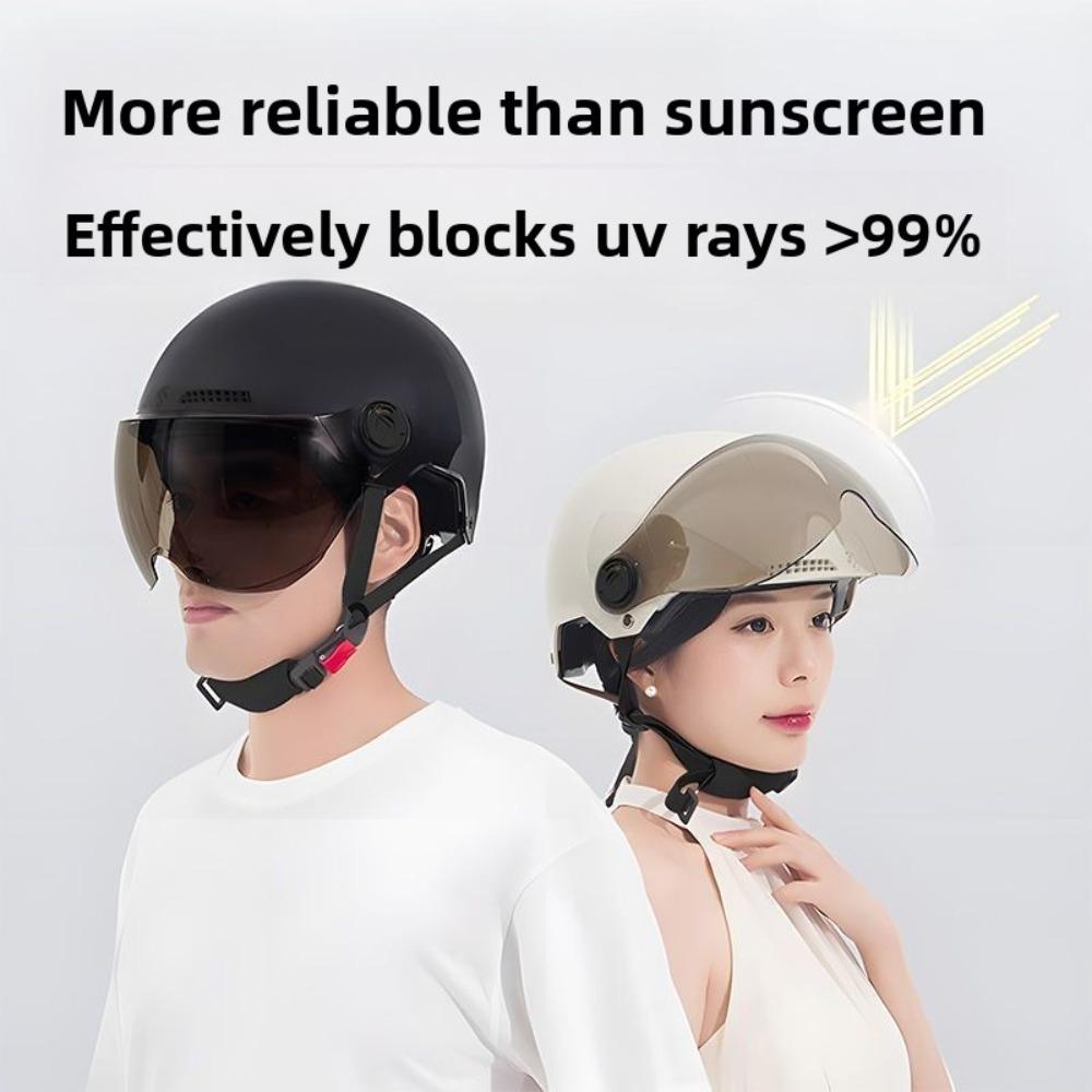 Fashion Classic Lightweight Helmet Men and Women Summer Sun Protection UV Protection Breathable Four Seasons Battery Motorcycle Half Helmet