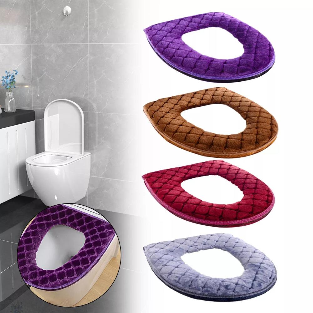 Winter Bathroom Toilet Seat Cover Washable Soft Thickening Warmer Pad Cushion Mat Closestool Comfort Pad Bathroom Accessories