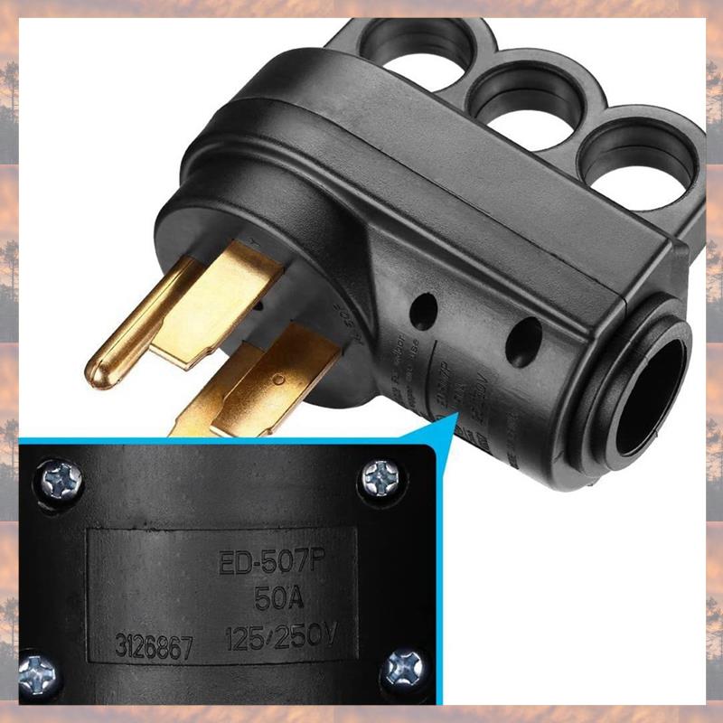 2025 Trend RV Receptacle Replacement Power Plug 50AMP 14-50P 125V/250V Replacement Power Plug Travel Trailer RV Accessories Plug