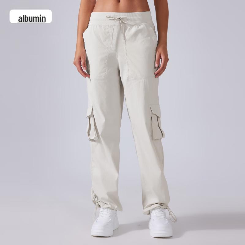 Women's Lightweight Quick-Dry Drawstring Wide-Leg Outdoor Cargo Pants