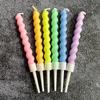 Twisted Thread Macaron Spiral Birthday Candles - Cute Candy Cake Decorations