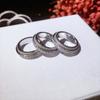 Multi Layer Full Ring Full Diamond Row Diamond European American and Korean Shiny Square Diamond Three Row Diamond Inlay Simulated Diamond Ring