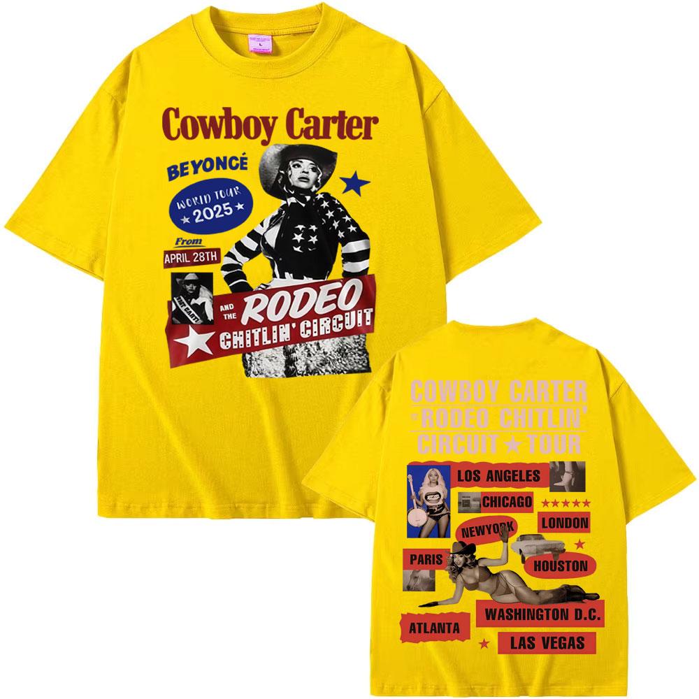 Beyonce Cowboy Carter Tour 2025 T Shirts Men Women Fashion Trending Streetwear Girl T Shirt Summer Pop Tops Short Sleeve T-shirt
