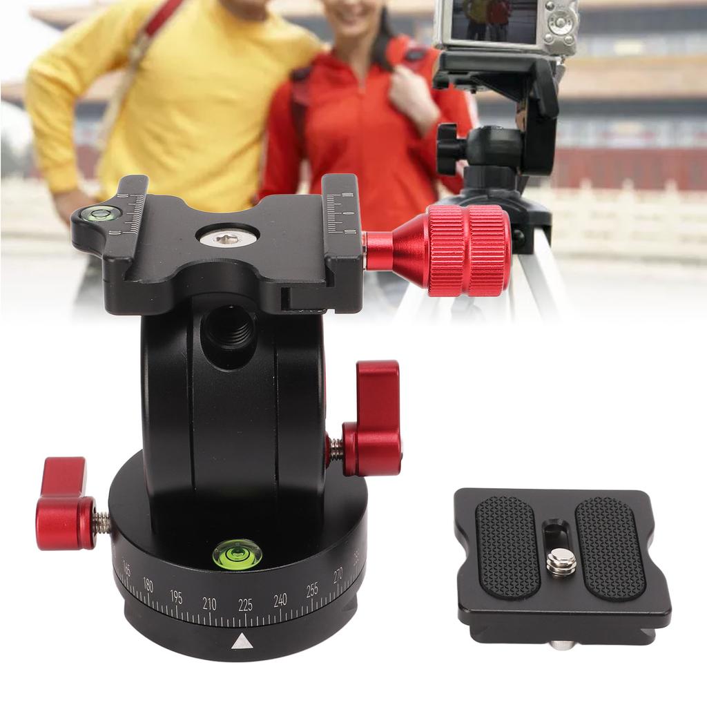 Tripod Ball Head Panoramic Pan Tilt Ballhead with 1/4in Screw Quick Release Plate for Arca for Photographing