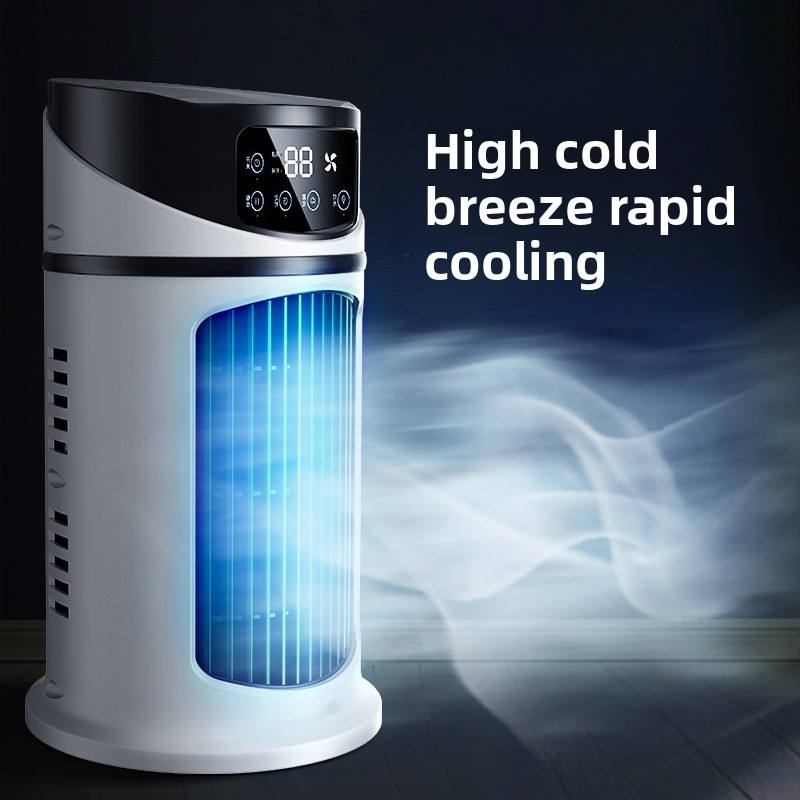 Multifunctional silent timer mini air conditioner - Portable household, dormitory, office desk humidifier and air cooler fan
