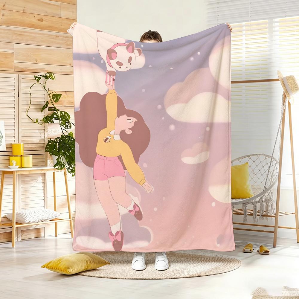 Animation B-BeeS and PuppyCatS Throw Soft Warm Throw Blanket for Bedroom Living Room Bed Travel Camping Picnic Gift