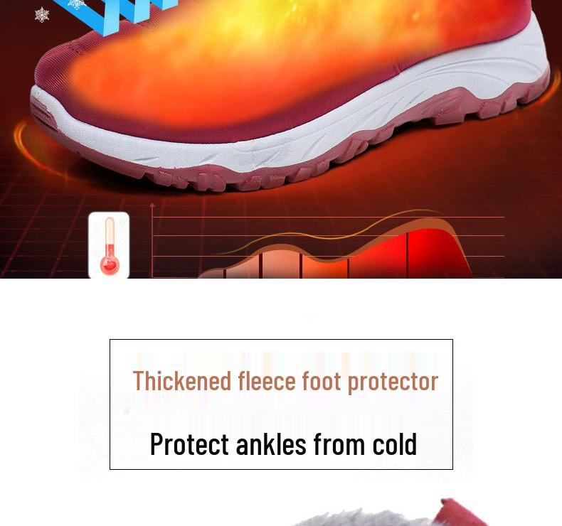 2025 Winter Plus Size Unisex Snow Boots: Slip-on, Fleece Lined, Soft Sole, Thickened Low-Top for Outdoor Use