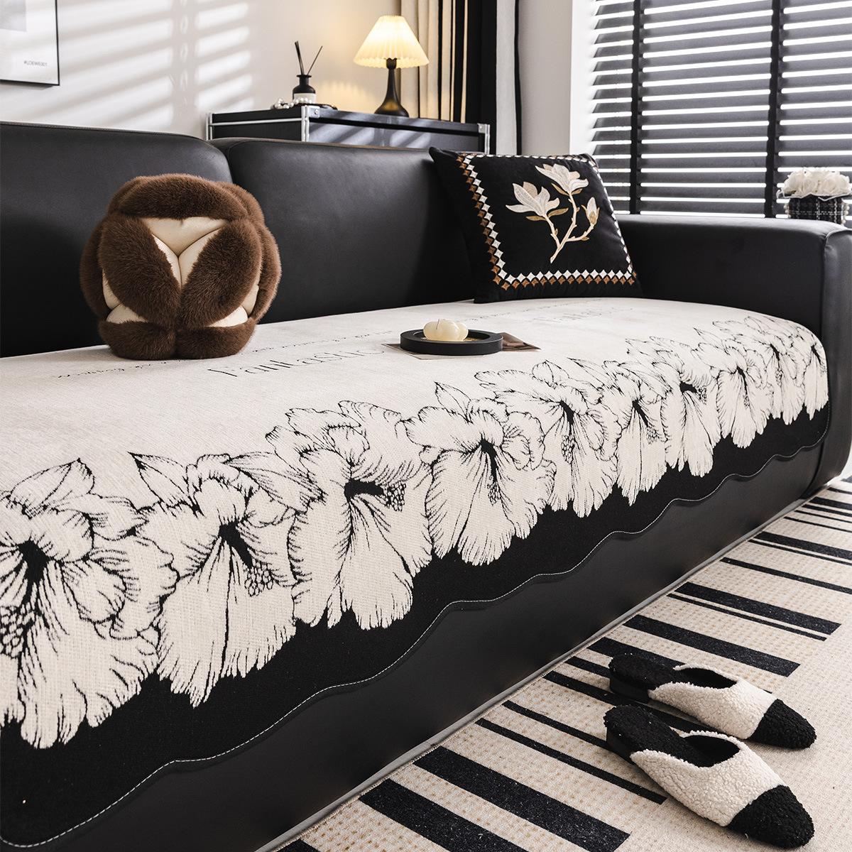 

Light Luxury Chenille Special-Shaped Sofa Cushion High-Grade Non-Slip Seat Cushion Universal In All Seasons Irregular Straight Row Cover 90*90cm