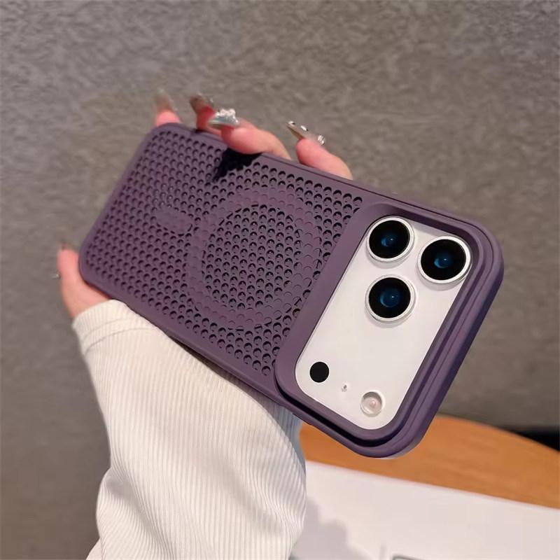 Wärmeableitendes Mesh für Magsafe Wireless Charging Hülle für iPhone 17 16 15 14 Plus 13 12 11 Pro Max 17 Air Atmungsaktive Hartschale