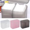 Cotton Pads Swab Nail Wipes Makeup Brushes Organizer Storage Box Holder Container Case Independent Double-Compartment