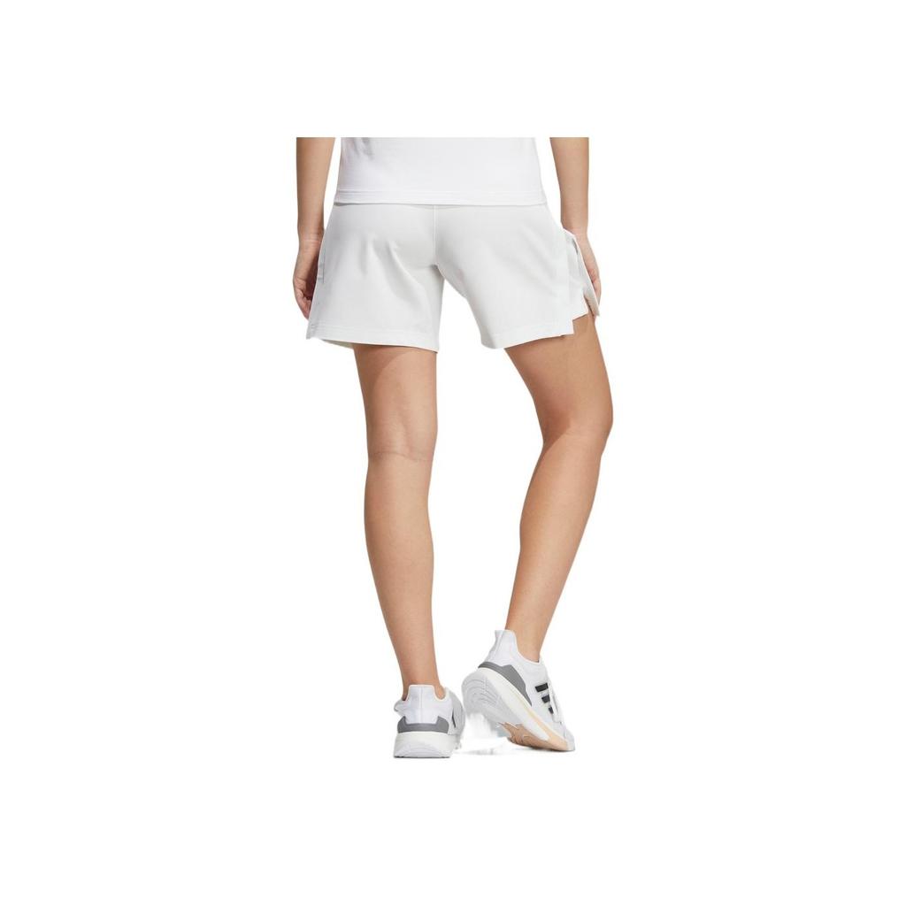 Adidas Solid Color Logo Casual Shorts Women Bottoms White HF2463