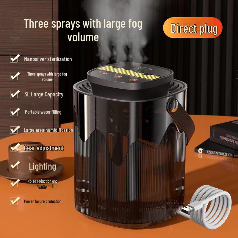 Large Capacity USB Aromatherapy Humidifier with LED Light for Bedroom & Desktop