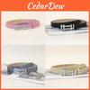 Fashion Womens Pu Leather Belt With Water Droplet Crystal Buckle For Casual Wear