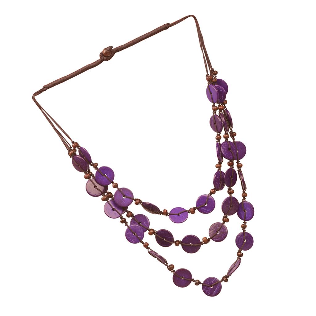 Collana Lunga Bohemien In Perle Di Cocco – Gioiello Etnico Per Donna – Regalo Originale Stile Spiaggia