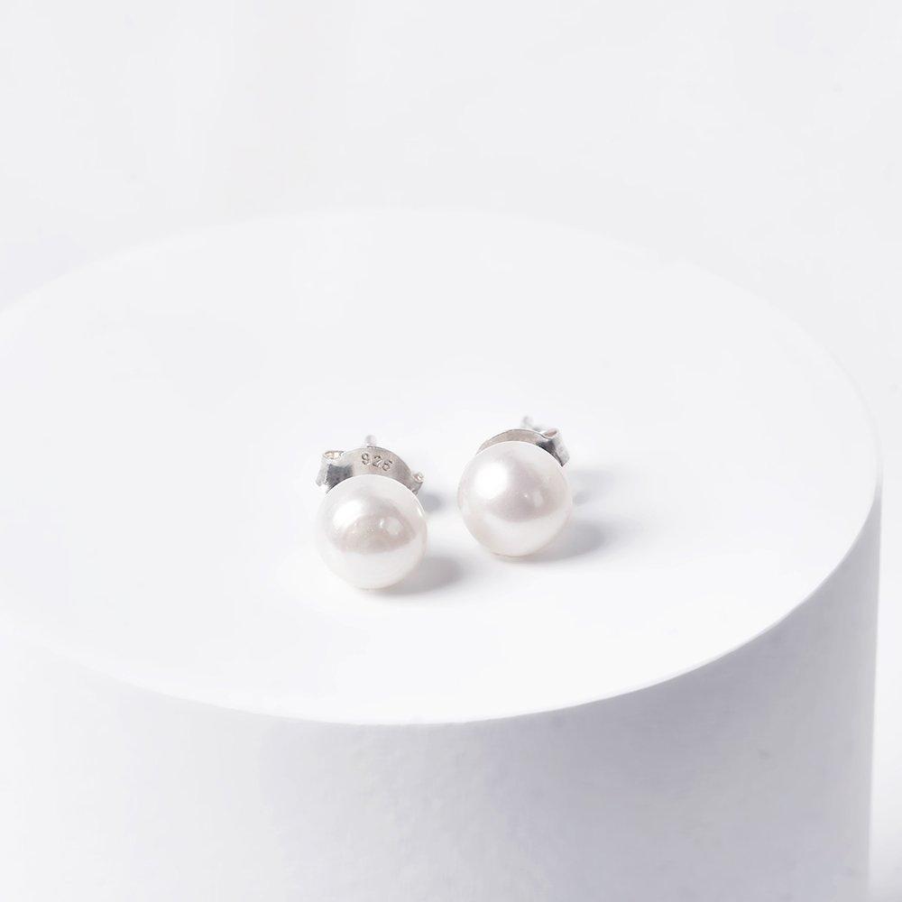 Silver925 Mini Rounded Pearl Earrings