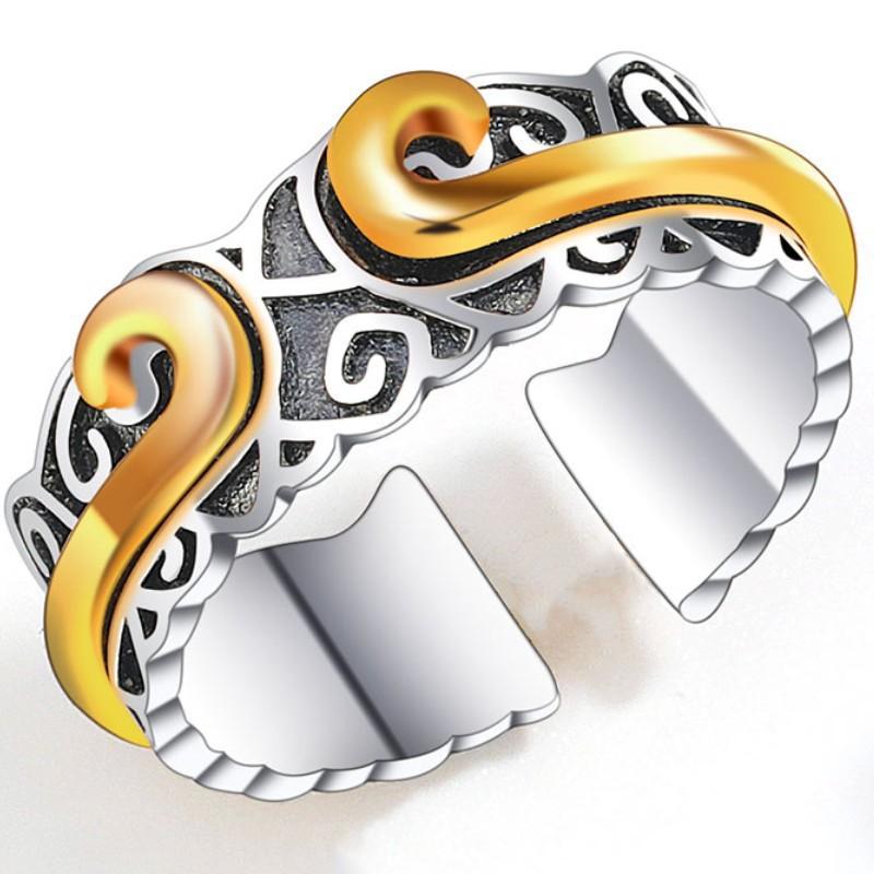 Adjustable Sterling Ring Inspired By Journey To West Monkey King Gold Band Retro Unisex Fashion Jewelry