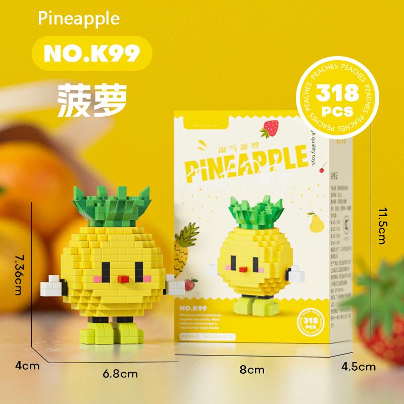 Mini Fruit Party Decorations Nano Diamond Building Blocks Toys Strawberry Grape Clay Peach Children Toys Birthday Gifts