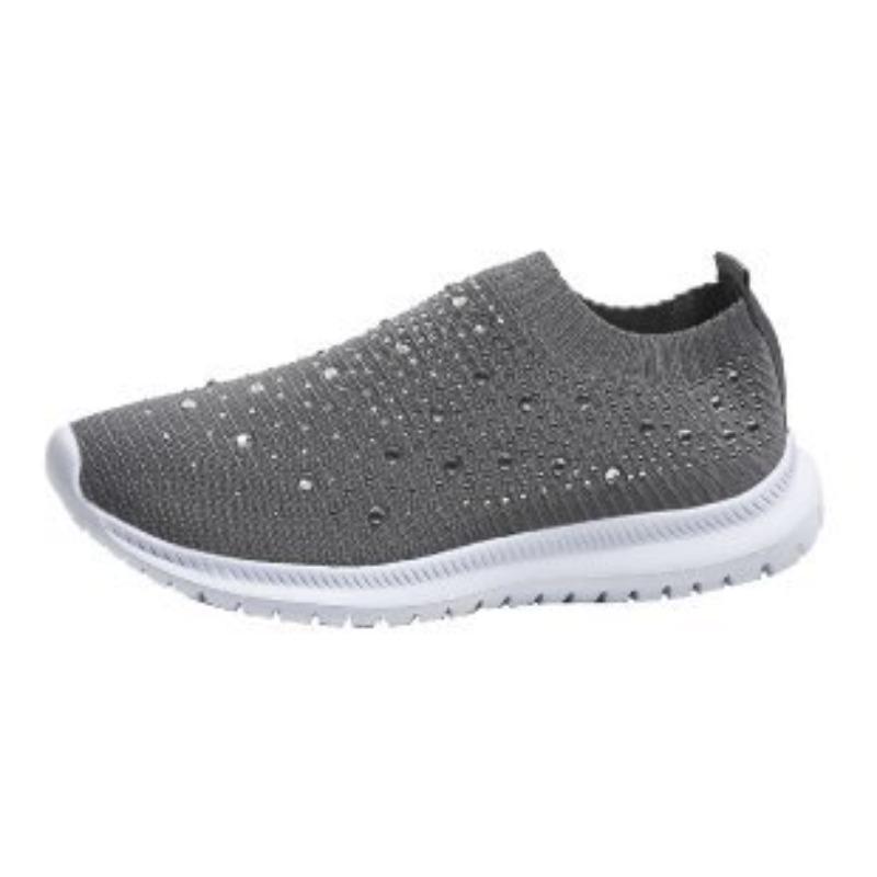 New Wish Large Size Rhinestone Flying Woven Sneakers Mesh Shoes Four-gas Season Sports and Leisure Shoes Women