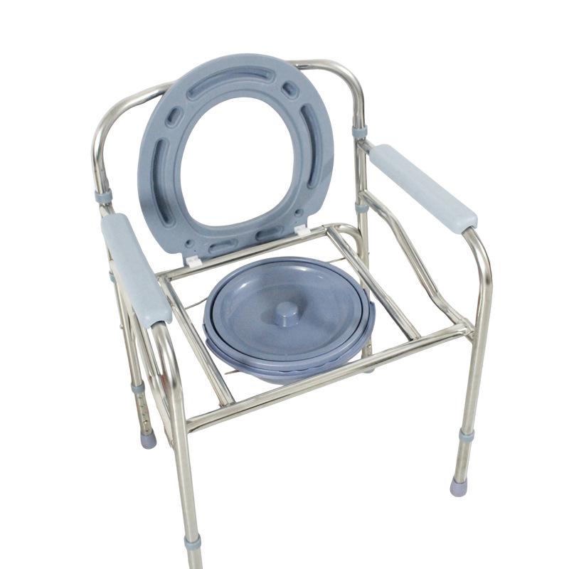 Foldable Electroplated Commode Chair for Pregnant Women & Elderly - Convertible Squat-to-Sit Toilet.
