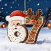 Christmas 67 Meme Acrylic Ornament Flat Santa Claus Reindeer Ice Cream Six Seven Xmas Tree Hanging Decoration Holiday Party Pendant