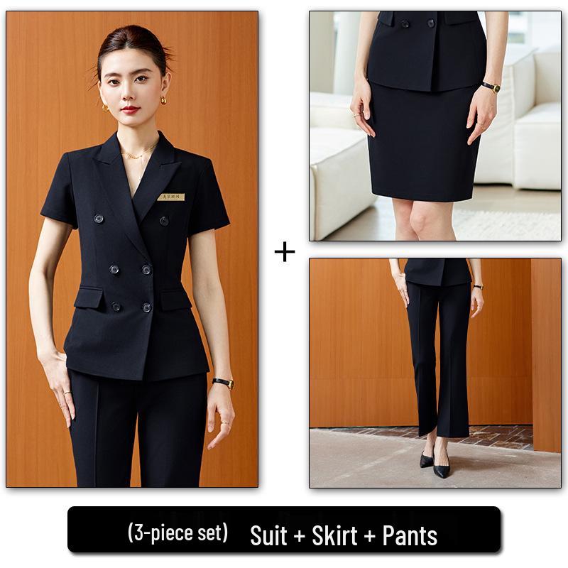 Damen Blaue Anzug-Set: Hochwertige professionelle Kleidung für Herbst/Winter, perfekt für Business, Vorstellungsgespräche und formelle Anlässe.