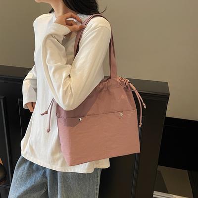 Casual Big Bag Women's 2025 New Fashion Cloth Bag Shoulder Armpit Bag Large Capacity Bucket Bag Class Commuter Bag