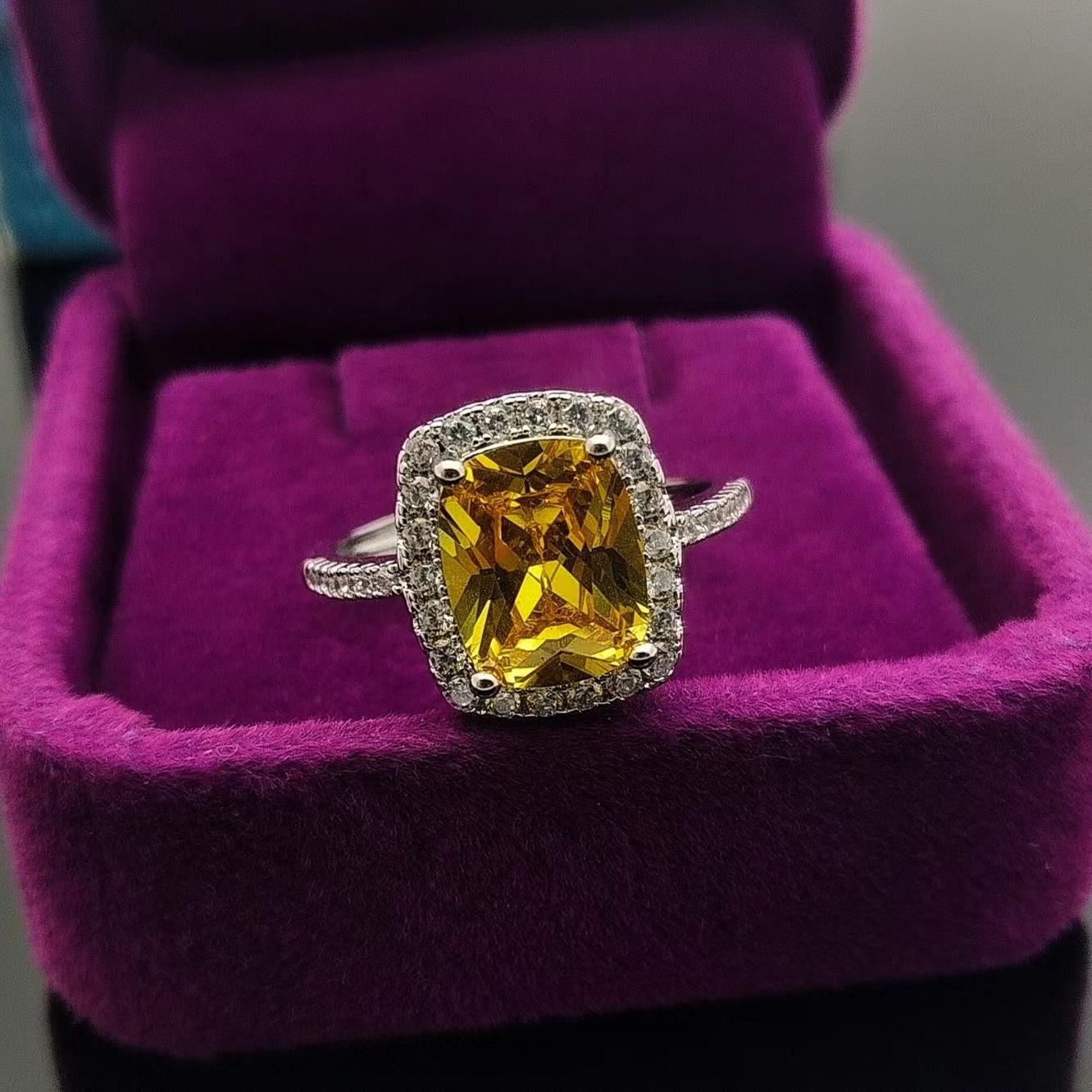 

Модное прямоугольное кольцо 8X10 для женщин и женское кольцо с бриллиантом принцессы квадратной формы из циркония Opening Adjustable