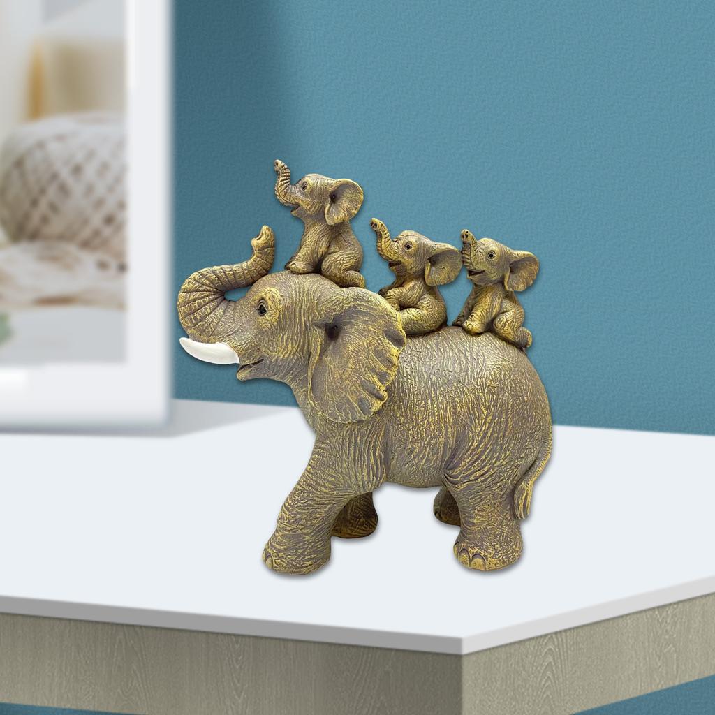 Elegant Resins Elephant Mother and Baby Figurine Sculpture for Home Decoration Collectible Ornament and Gift Giving