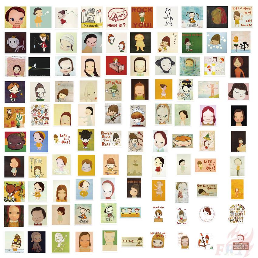 

100 шт./компл. Ёшитомо Нара . Забавные художественные наклейки для девочек, модные водонепроницаемые наклейки для каракулей DIY