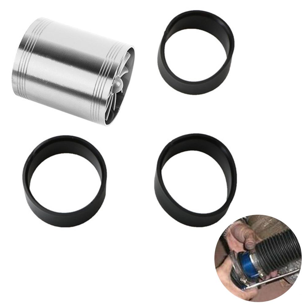 Car Air Turbine Refit Turbo Gas Fuel Oil Saver Dual Fan Turbo Supercharger Turbine Fit For Air Hose Dia 65-74mm