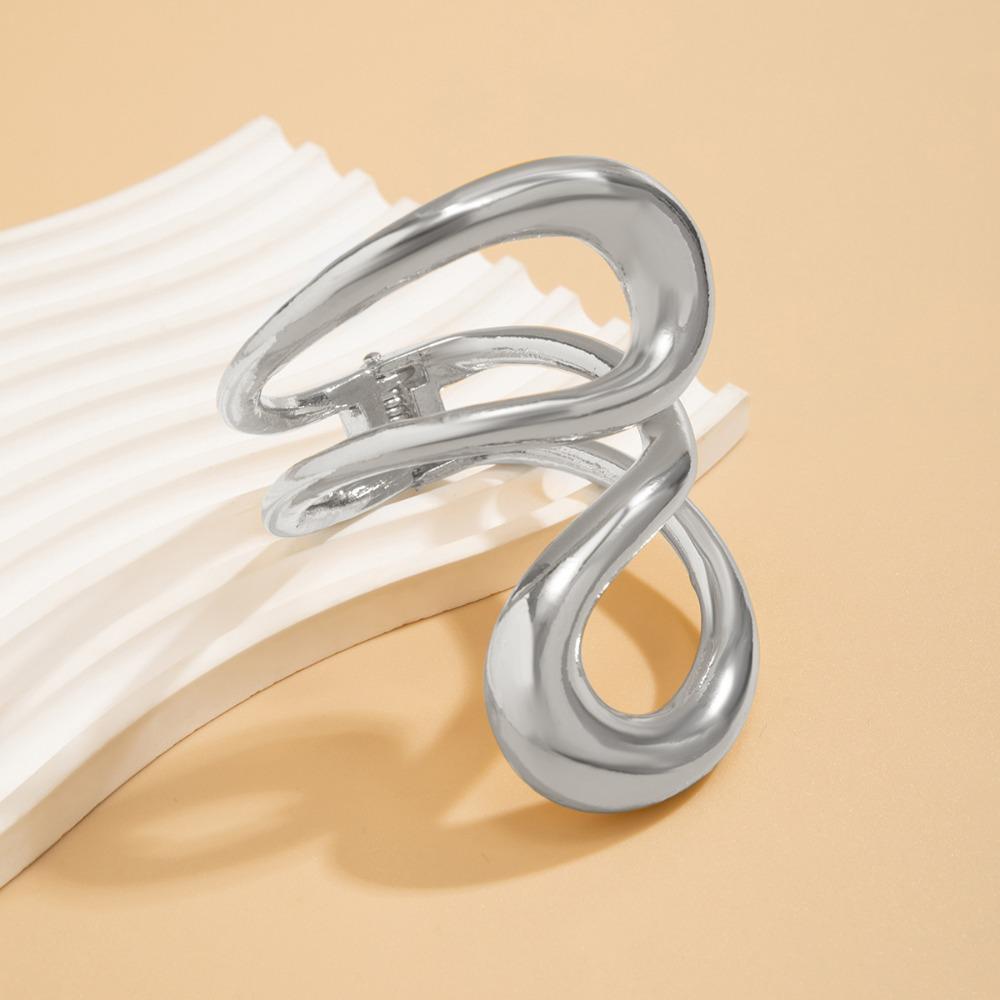 Luxury Geometric Twisted Open Bangles Exaggerated Heavy Cuff Bracelet  Party Jewelry