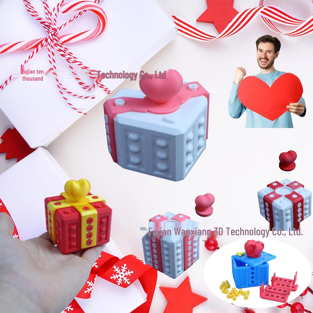 3D-gedrucktes Valentinstags-Nervgeschenk-Box-Ornament