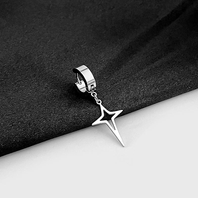 Simple Love Stainless Steel Ear Buckle Earrings - Creative Compact Design