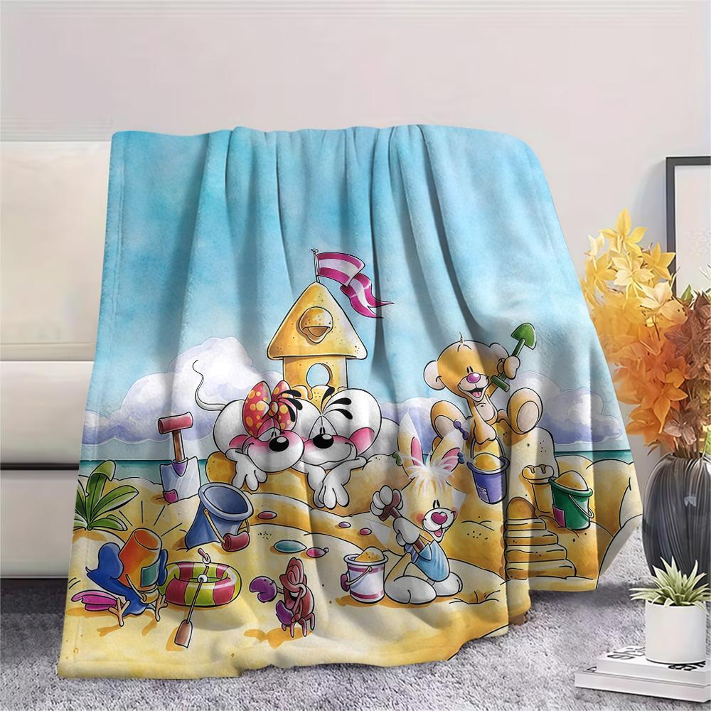 Diddl2 Flannel Blanket, High quality Comfortable for All Seasons, Home Decor, Warmth and Comfort