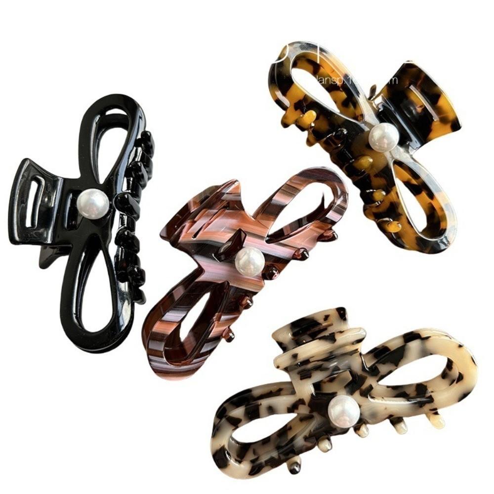 Pearl Ponytail Hair Clips French Design Lady Shark Clip Women Hair Claws  for Girls Headwear