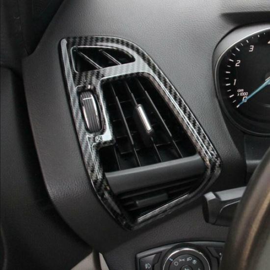 For Ford Escape Kuga 13- Carbon Fiber Side Air Vent Outlet Cover Frame Trim