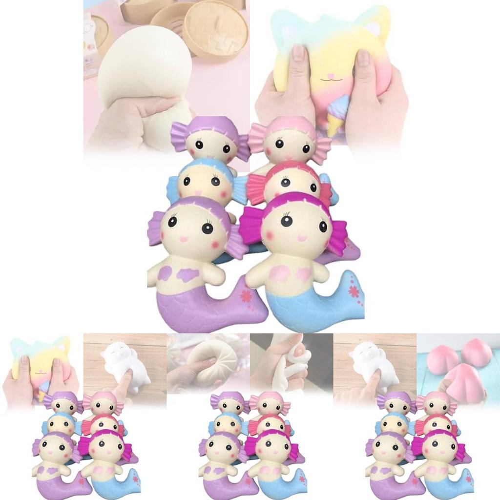 Mermaid Squishy Pu Toy Slow Rebound Stress Relief Gift For Kids Party Favors Collectible